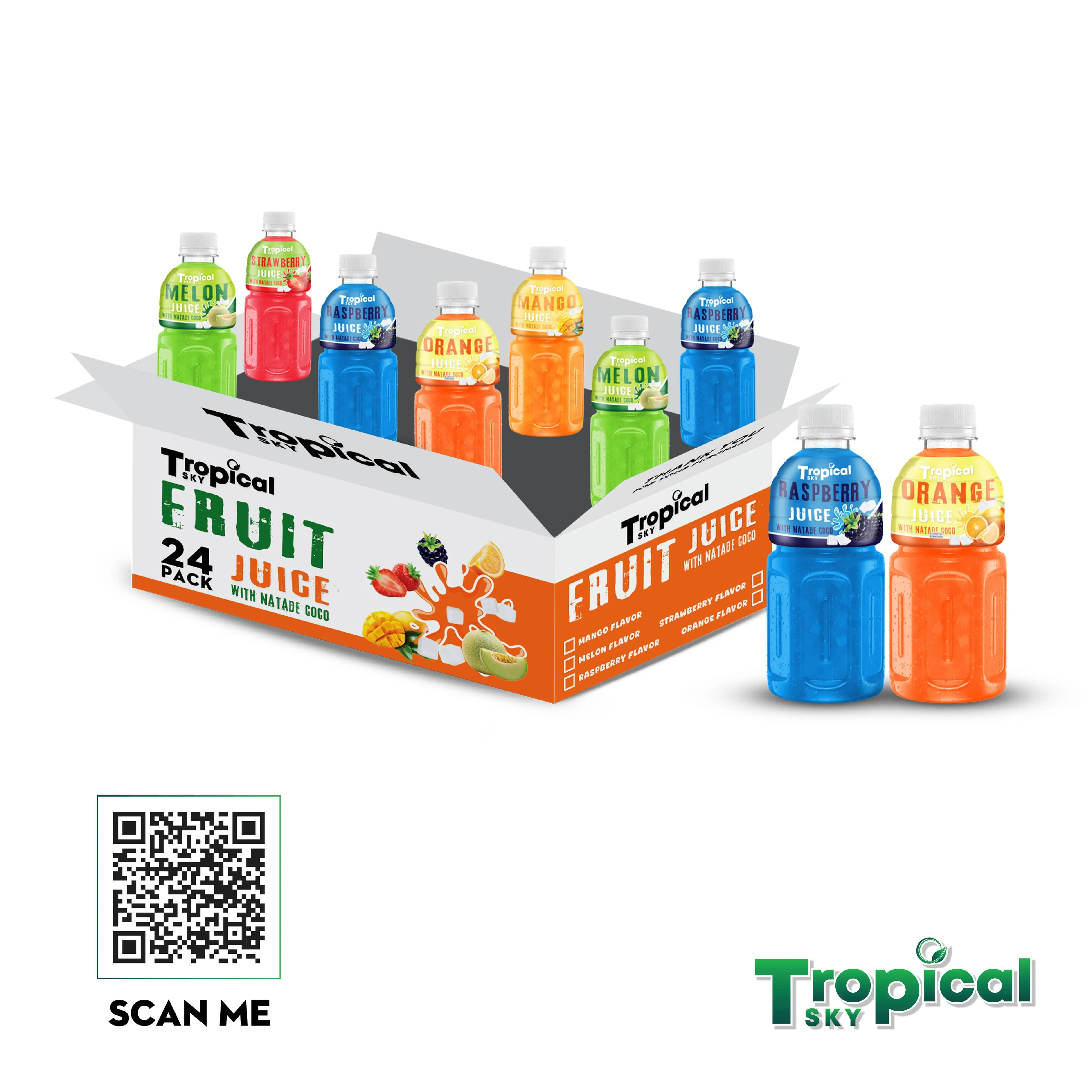 Healthy Nata de coco Mixed Juice Drinks 320ml Pet bottle– Exporter & Producer in Vietnam